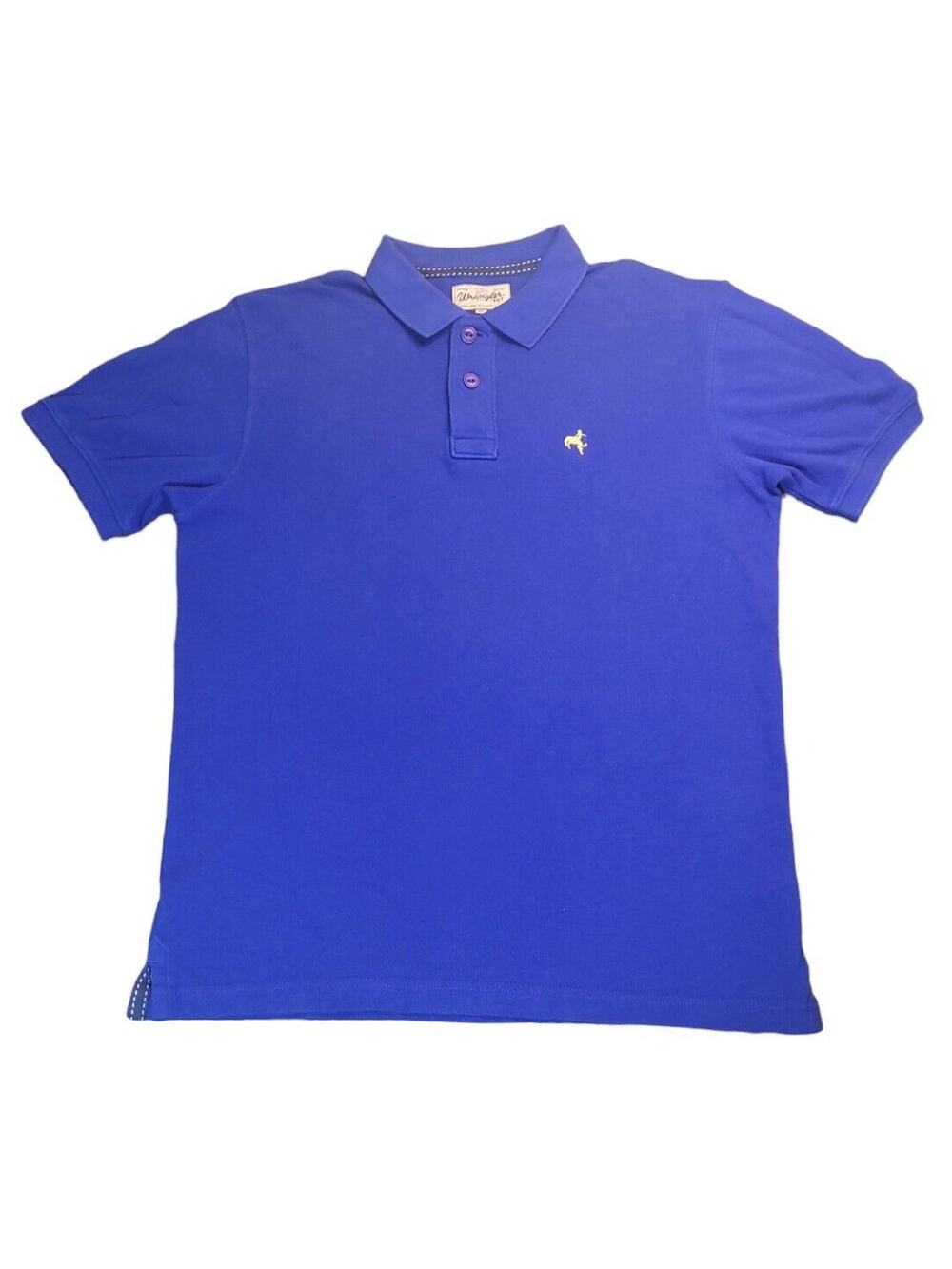 Wrangler Boys Youth Polo Shirt Size M Blue Short Sleeve T-Shirt EUC